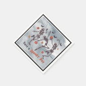 Nog een griezelige dag! Halloween skeletten dansen Servet (Hoek)