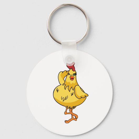 Nog een heel gekke kip sleutelhanger (Voorkant)