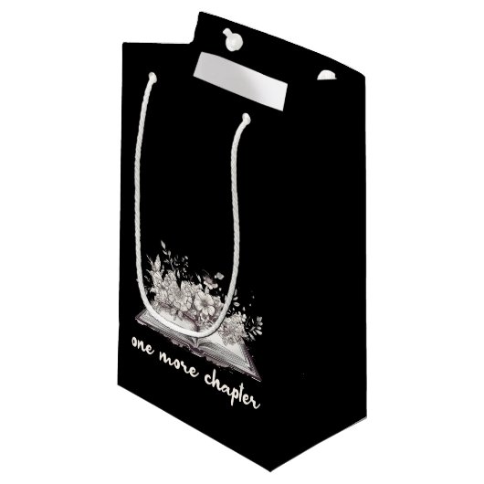 Nog een hoofdstuk boek met bloemen klein cadeauzakje (Voorkant Gekanteld)