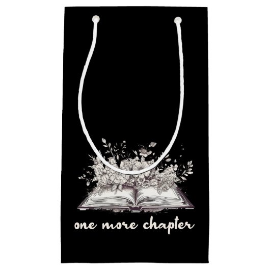 Nog een hoofdstuk boek met bloemen klein cadeauzakje (Voorkant)