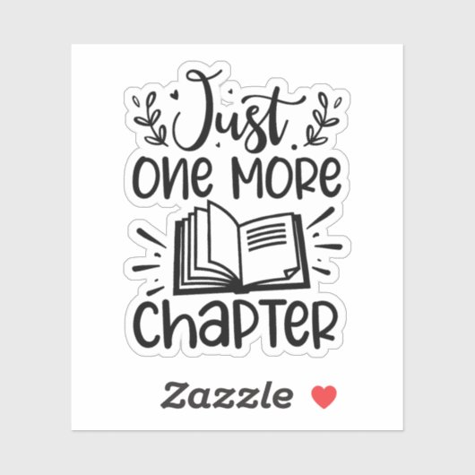 Nog één hoofdstuk boekworm sticker (Vel)