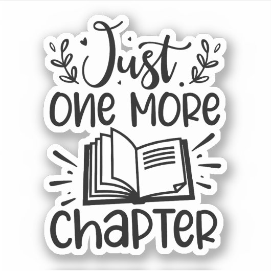 Nog één hoofdstuk boekworm sticker (Voorkant)