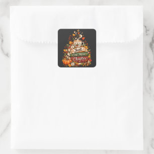 Nog één hoofdstuk - Cozy Fall Boekliefhebber Vierkante Sticker