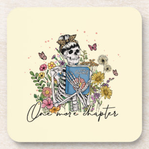 Nog een hoofdstuk Floral Skeleton Bier Onderzetter