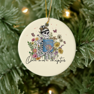 Nog een hoofdstuk Floral Skeleton Keramisch Ornament