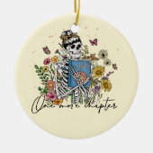 Nog een hoofdstuk Floral Skeleton Keramisch Ornament (Voorkant)