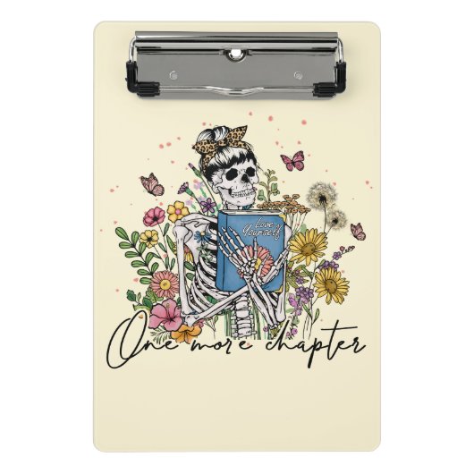 Nog een hoofdstuk Floral Skeleton Mini Klembord (Voorkant)