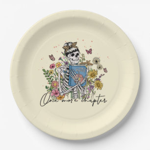Nog een hoofdstuk Floral Skeleton Papieren Bordje