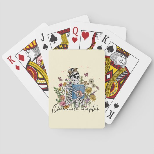 Nog een hoofdstuk Floral Skeleton Pokerkaarten (Achterkant)