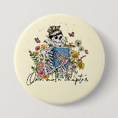 Nog een hoofdstuk Floral Skeleton Ronde Button 7,6 Cm (Voorkant)