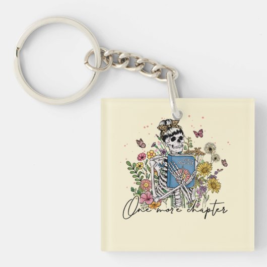 Nog een hoofdstuk Floral Skeleton Sleutelhanger (Voorkant)