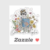 Nog een hoofdstuk Floral Skeleton Sticker (Vel)