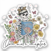 Nog een hoofdstuk Floral Skeleton Sticker (Voorkant)
