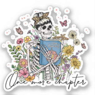 Nog een hoofdstuk Floral Skeleton Sticker