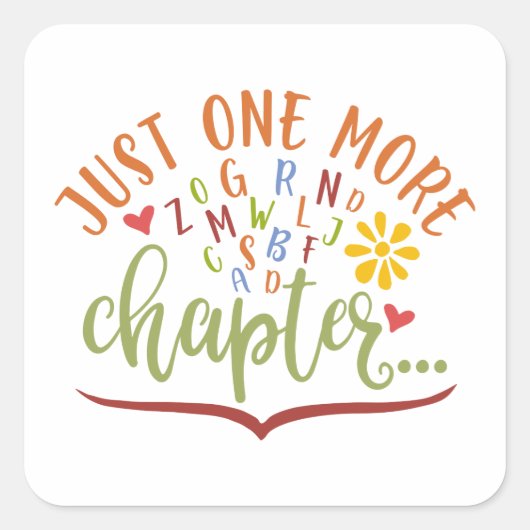Nog één hoofdstuk. Ontwerp lezen voor studenten Vierkante Sticker (Voorkant)