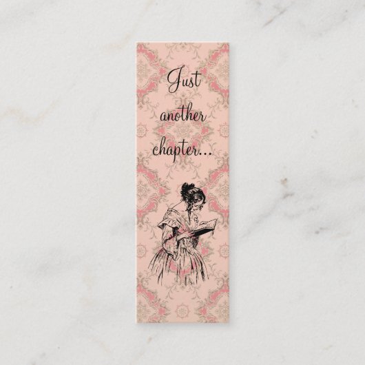 Nog een hoofdstuk...  roze kaart Bladwijzer Mini Visitekaartje (Voorkant)