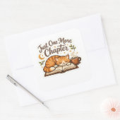 Nog één hoofdstuk Schattige kat leest sticker (Envelop)