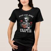 Nog een hoofdstuk Skeleton Book Lover Design Tri-Blend Shirt (Voorkant)