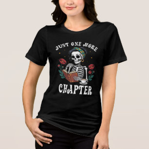 Nog een hoofdstuk Skeleton Book Lover Design Tri-Blend Shirt