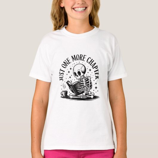 Nog een hoofdstuk Skeleton lezen T-shirt (Voorkant)