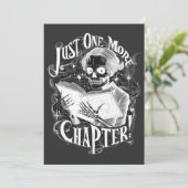 Nog een hoofdstuk Skeleton Reader grappig Bedankkaart (Staand voorkant)