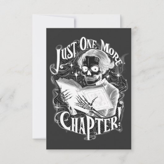 Nog een hoofdstuk Skeleton Reader grappig Bedankkaart (Voorkant)