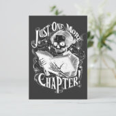 Nog een hoofdstuk Skeleton Reader grappig Bedankkaart (Staand voorkant)