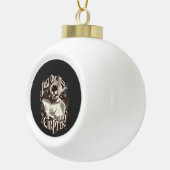 Nog een hoofdstuk Skeleton Reader grappig Keramische Bal Ornament (Rechts)