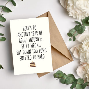 Nog een jaar blessures Funny Birthday Wenskaart Feestdagen Kaart