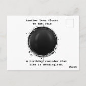 Nog een Jaar Dichter bij de Leegte- Sarcastisch Briefkaart (Achterkant)