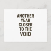 Nog een Jaar Dichter bij de Leegte- Sarcastisch Briefkaart (Voorkant)
