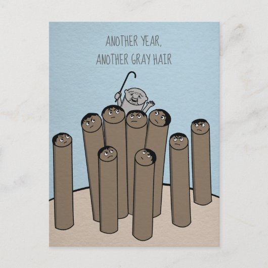 Nog een jaar grijs haar Funny Old Birthday Briefka Briefkaart (Voorkant)
