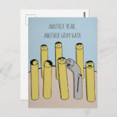 Nog een jaar grijs haar Funny Old Birthday Briefka Briefkaart (Voorkant / Achterkant)