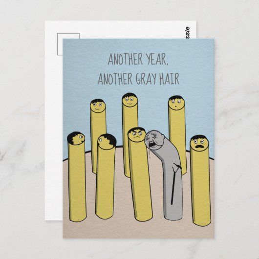 Nog een jaar grijs haar Funny Old Birthday Briefka Briefkaart (Voorkant / Achterkant)
