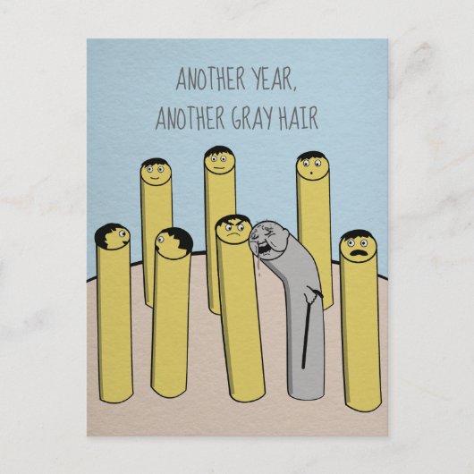 Nog een jaar grijs haar Funny Old Birthday Briefka Briefkaart (Voorkant)