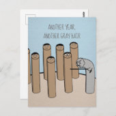 Nog een jaar grijs haar Grappig Oude Verjaardag Ka Briefkaart (Voorkant / Achterkant)