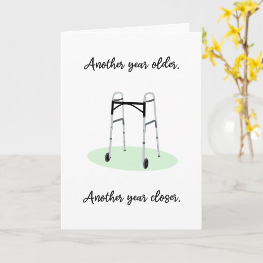 Nog een jaar oud Funny Zimmer Lijst geboortedag Kaart (Gele Bloem)