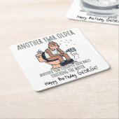 "Nog een jaar ouder", 75 Grappig verjaardagscadeau Kartonnen Onderzetters (Schuin)