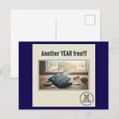 Nog een jaar vrij (M) Feestdagenkaart (Voorkant / Achterkant)