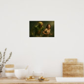 Nog een jonkvrouw in nood poster (Keuken)