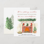 Nog een kerststop foto Zwangerschap Aankondiging (Voorkant / Achterkant)