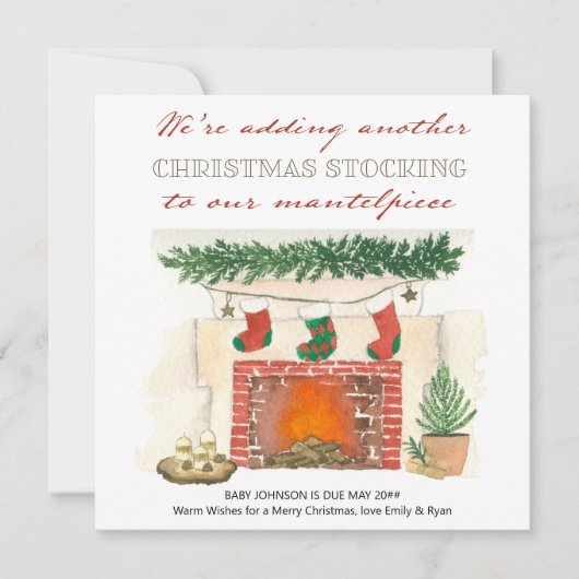 Nog een kerststop foto Zwangerschap Aankondiging (Voorkant)