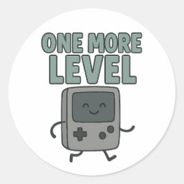 Nog één level Schattige Retro Gameconsole Cartoon Ronde Sticker
