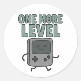 Nog één level Schattige Retro Gameconsole Cartoon Ronde Sticker