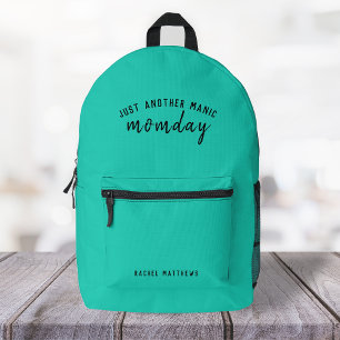 Nog een Manic Momday Super Ma Trendy Green Bedrukte Rugzak