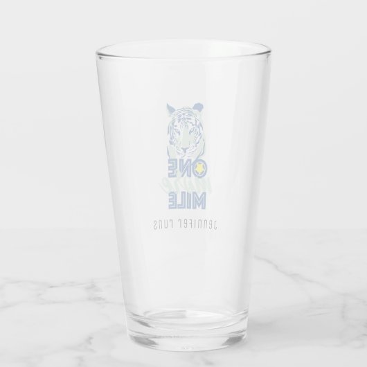 Nog een mijl Motivatie blauw tijgerbierglas Glas (Achterkant)