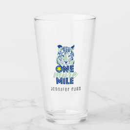 Nog een mijl Motivatie blauw tijgerbierglas Glas