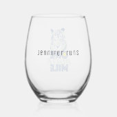 Nog een mijl Motivatie blauw tijgerwijnglas Wijnglas Zonder Voet (Achterkant)