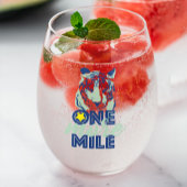 Nog een mijl Motivatie blauw tijgerwijnglas Wijnglas Zonder Voet