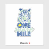 Nog een mijl Motivatie blauwe tijger Sticker (Vel)